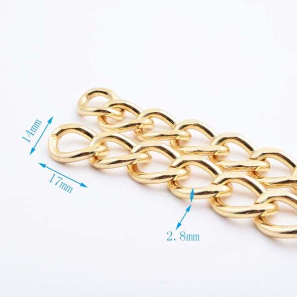 Aluminum Chain Gold Metal Chain Strap for Handbag Shiny Metal Chain for Women Leather Bag Big Long Chain Strap Accessories new product custom metal handbag chains for bag handle (复制)