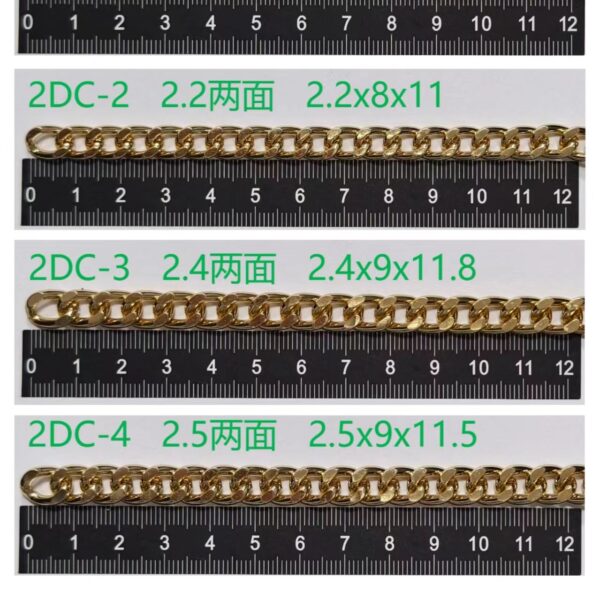 Factory Direct Sale Six-sided Ground Aluminum Chains, Hardware Metal Accessories for Bags, Handbags, Shoes and Boots manufacture metal chain metal gold chain for handbags,clothing accessories (复制)