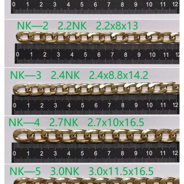 Wholesale Handbag Purse Aluminum Light Gold Chain for Shoulder Bag Chain Bag Accessories Decorative light gold color plated aluminum chains for bag /handbag /purse (复制)