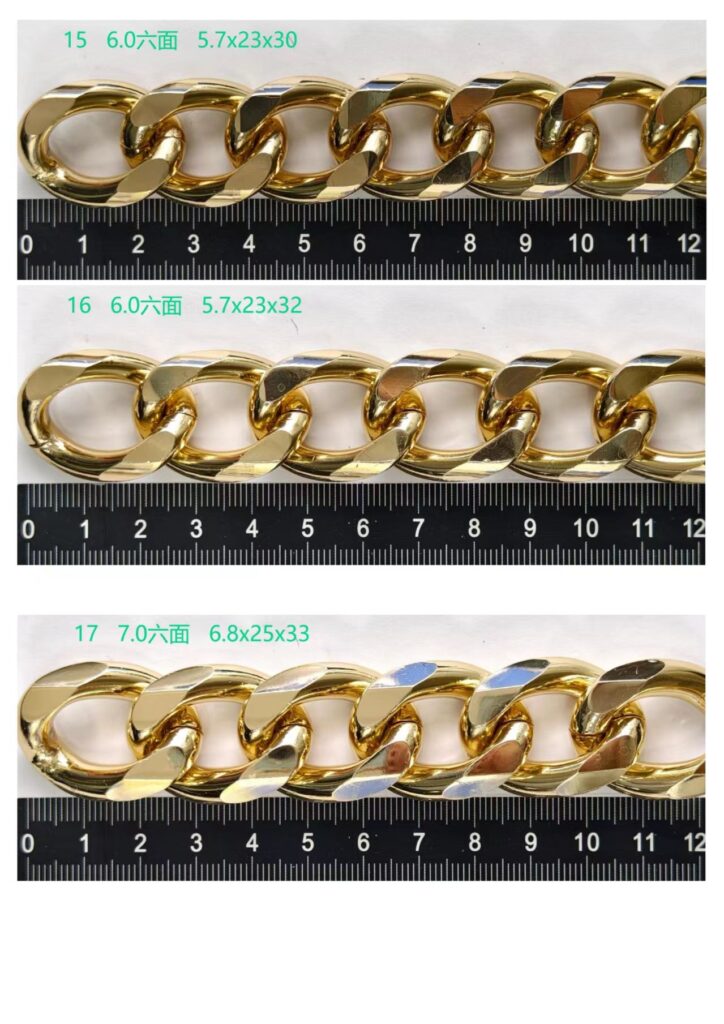 Wholesale Handbag Purse Aluminum Light Gold Chain for Shoulder Bag Chain Bag Accessories Decorative light gold color plated aluminum chains for bag /handbag /purse (复制)