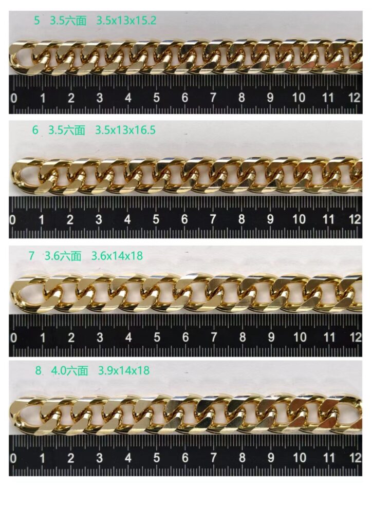Light Gold Color Plated Aluminum Chains for Bag /Handbag /Purse light gold color plated aluminum chains for bag /handbag /purse