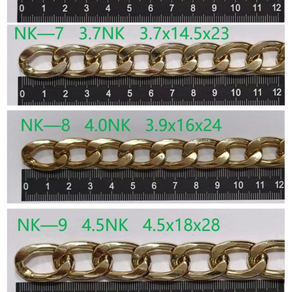 Light Gold Color Plated Aluminum Chains for Bag /Handbag /Purse light gold color plated aluminum chains for bag /handbag /purse
