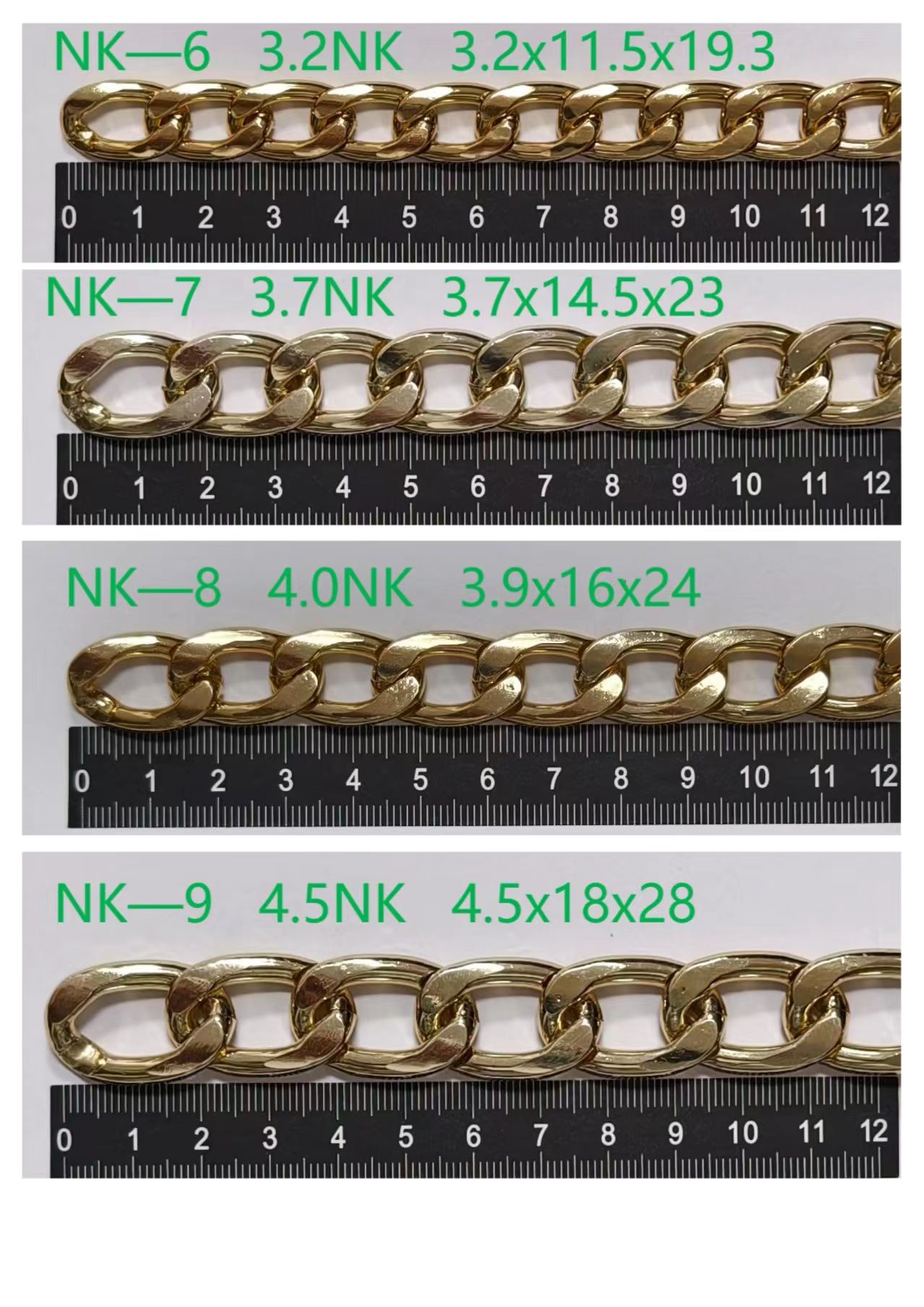 light gold color plated aluminum chains for bag /handbag /purse light gold color plated aluminum chains for bag /handbag /purse