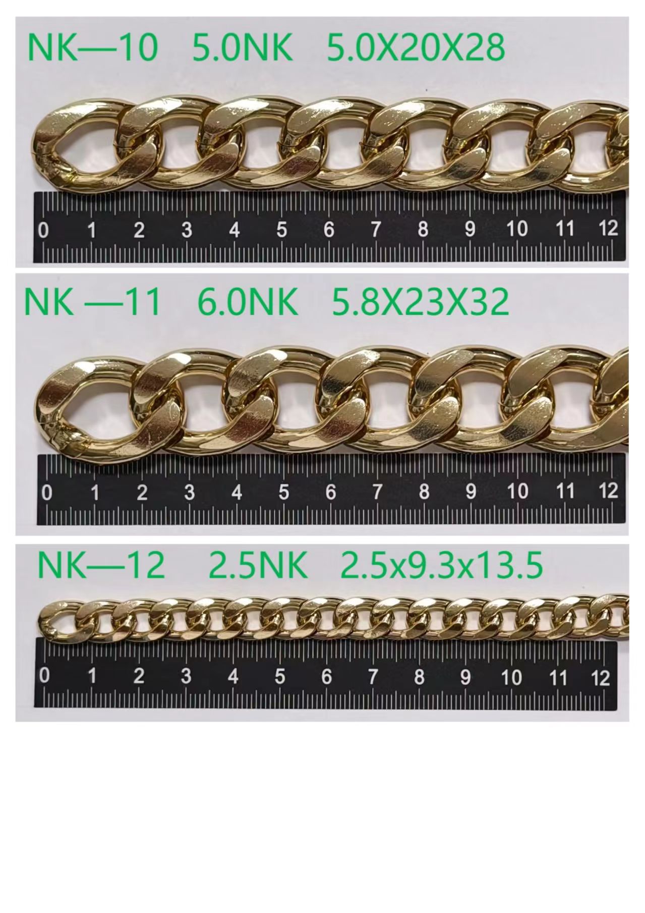 light gold color plated aluminum chains for bag /handbag /purse light gold color plated aluminum chains for bag /handbag /purse