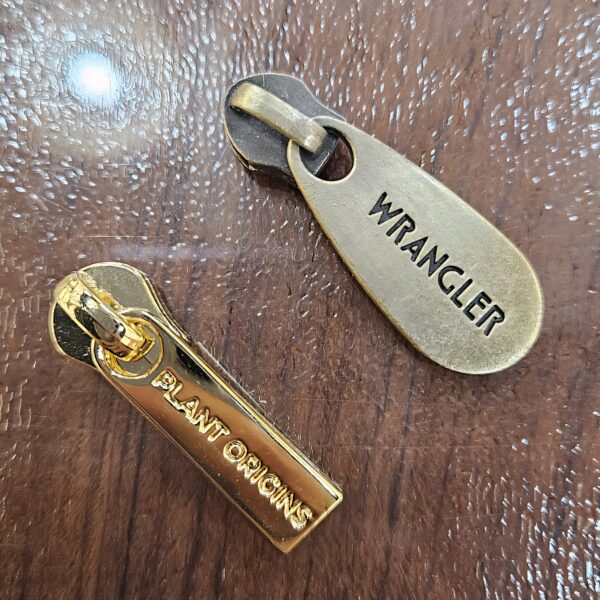 Custom Bag Zipper Slider Designer Metal Zipper Pull Tab Head Silver Custom Brand Logo Metal Zipper Head custom bag zipper slider designer metal zipper pull tab head silver custom brand logo metal zipper head