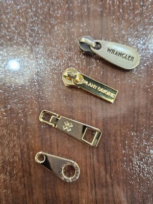 Custom Bag Zipper Slider Designer Metal Zipper Pull Tab Head Silver Custom Brand Logo Metal Zipper Head
