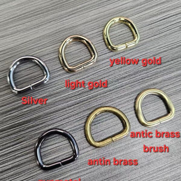 metal d rings buckle welded iron color hardware for handbags bag accessories with metal logo tag (复制)