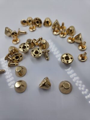 Custom Size Brass Decorative Silver Black Gold Rivet Double Cap Rivet Stud For Leather Craft Bag Shoe Handbag
