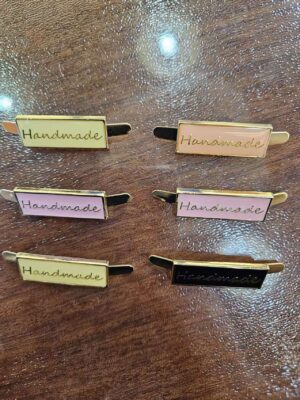 Custom logo hang Tag With Soft Enamel Small Metal Brand Engraved Jewelry Charm Pendant