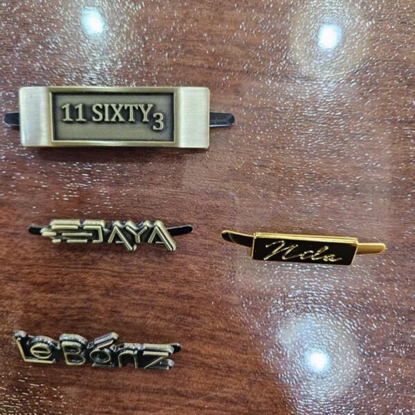 Custom Designer Metal Letter Logos Metal Separated Letters Label Professional Custom Gold Metal Brand Logo Labels custom designer metal letter logos metal separated letters label professional custom gold metal brand logo labels