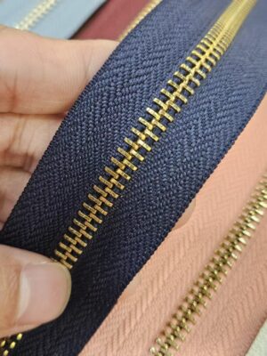 #5 Gold Plated Brass Zipper | Smooth Glide for Handbags & Luggage | Heavy-Duty Brass Teeth