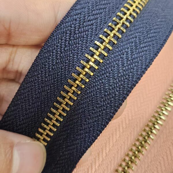 #5 Gold Plated Brass Zipper | Smooth Glide for Handbags & Luggage | Heavy-Duty Brass Teeth #5 gold plated brass zipper | smooth glide for handbags & luggage | heavy duty brass teeth