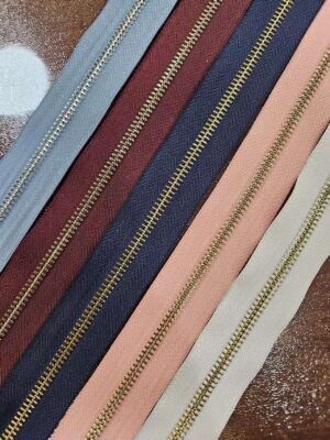 #5 Gold Plated Brass Zipper | Smooth Glide for Handbags & Luggage | Heavy-Duty Brass Teeth